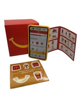 Lil McDonald’s Happy Meal Toy #7 Mini Cell Phone With Stickers in Box. Rare.